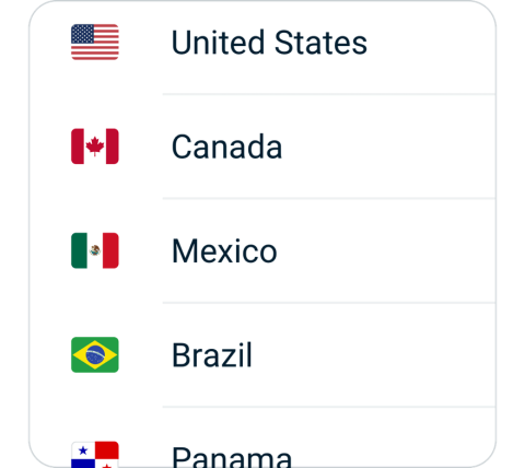 QifeiVPN connect step 2, choose VPN server location